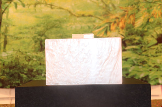 All White Party Zina Clutch