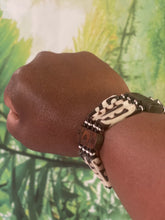 Load image into Gallery viewer, Batik Bangle with brown wooden spacers

